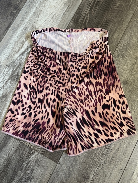 YITTY Pants - YITTY High-Waist Leopard Print Shorts in Light Pink and Black